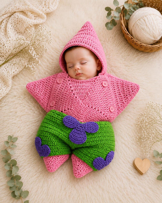 ⭐ Crochet Baby Star Cocoon — PDF Pattern + 33-Minute Video Tutorial
